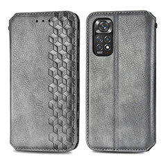 Funda de Cuero Cartera con Soporte Carcasa S01D para Xiaomi Redmi Note 11S 4G Gris