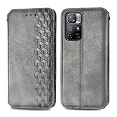 Funda de Cuero Cartera con Soporte Carcasa S01D para Xiaomi Redmi Note 11S 5G Gris