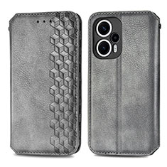 Funda de Cuero Cartera con Soporte Carcasa S01D para Xiaomi Redmi Note 12 Turbo 5G Gris