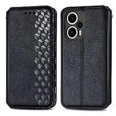 Funda de Cuero Cartera con Soporte Carcasa S01D para Xiaomi Redmi Note 12 Turbo 5G Negro