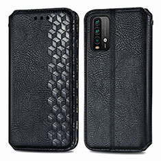 Funda de Cuero Cartera con Soporte Carcasa S01D para Xiaomi Redmi Note 9 4G Negro