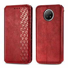 Funda de Cuero Cartera con Soporte Carcasa S01D para Xiaomi Redmi Note 9 5G Rojo