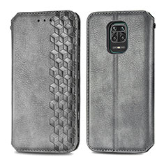 Funda de Cuero Cartera con Soporte Carcasa S01D para Xiaomi Redmi Note 9 Pro Gris