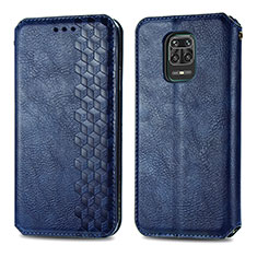 Funda de Cuero Cartera con Soporte Carcasa S01D para Xiaomi Redmi Note 9 Pro Max Azul