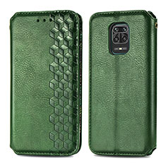 Funda de Cuero Cartera con Soporte Carcasa S01D para Xiaomi Redmi Note 9S Verde