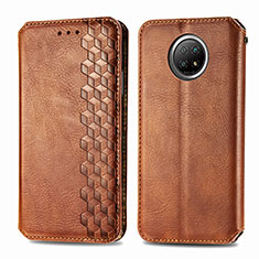 Funda de Cuero Cartera con Soporte Carcasa S01D para Xiaomi Redmi Note 9T 5G Marron