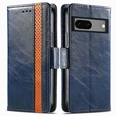 Funda de Cuero Cartera con Soporte Carcasa S02D para Google Pixel 7 5G Azul