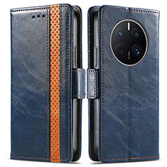 Funda de Cuero Cartera con Soporte Carcasa S02D para Huawei Mate 50 Pro Azul