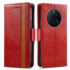 Funda de Cuero Cartera con Soporte Carcasa S02D para Huawei Mate 50 Pro Rojo