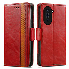 Funda de Cuero Cartera con Soporte Carcasa S02D para Huawei Nova 10 Pro Rojo