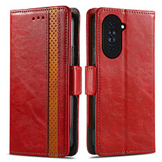 Funda de Cuero Cartera con Soporte Carcasa S02D para Huawei Nova 10 Rojo