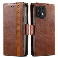 Funda de Cuero Cartera con Soporte Carcasa S02D para Motorola Moto Edge 40 Pro 5G Marron