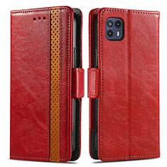 Funda de Cuero Cartera con Soporte Carcasa S02D para Motorola Moto G50 5G Rojo