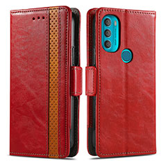 Funda de Cuero Cartera con Soporte Carcasa S02D para Motorola Moto G71 5G Rojo