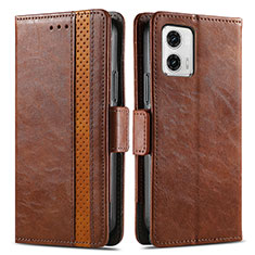 Funda de Cuero Cartera con Soporte Carcasa S02D para Motorola Moto G73 5G Marron