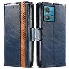 Funda de Cuero Cartera con Soporte Carcasa S02D para Motorola Moto G84 5G Azul