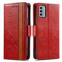 Funda de Cuero Cartera con Soporte Carcasa S02D para Nokia G22 Rojo