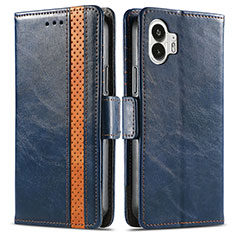 Funda de Cuero Cartera con Soporte Carcasa S02D para Nothing Phone 2 Azul