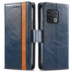 Funda de Cuero Cartera con Soporte Carcasa S02D para OnePlus 10 Pro 5G Azul