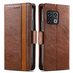 Funda de Cuero Cartera con Soporte Carcasa S02D para OnePlus 10 Pro 5G Marron