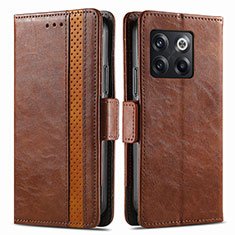 Funda de Cuero Cartera con Soporte Carcasa S02D para OnePlus 10T 5G Marron