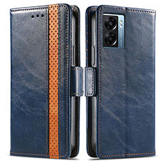 Funda de Cuero Cartera con Soporte Carcasa S02D para OnePlus Nord N300 5G Azul