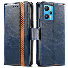 Funda de Cuero Cartera con Soporte Carcasa S02D para Realme 9 4G Azul