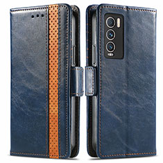 Funda de Cuero Cartera con Soporte Carcasa S02D para Realme GT Master Explorer 5G Azul