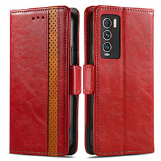 Funda de Cuero Cartera con Soporte Carcasa S02D para Realme GT Master Explorer 5G Rojo