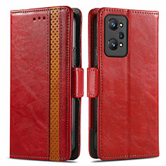 Funda de Cuero Cartera con Soporte Carcasa S02D para Realme GT Neo 3T 5G Rojo