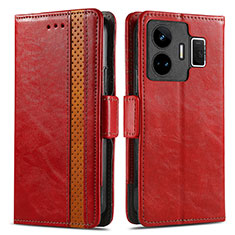 Funda de Cuero Cartera con Soporte Carcasa S02D para Realme GT Neo6 5G Rojo