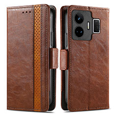 Funda de Cuero Cartera con Soporte Carcasa S02D para Realme GT3 5G Marron