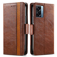 Funda de Cuero Cartera con Soporte Carcasa S02D para Realme V23i 5G Marron