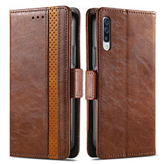 Funda de Cuero Cartera con Soporte Carcasa S02D para Samsung Galaxy A30S Marron