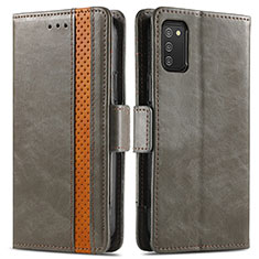 Funda de Cuero Cartera con Soporte Carcasa S02D para Samsung Galaxy F02S SM-E025F Gris