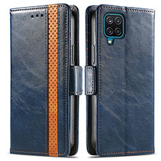 Funda de Cuero Cartera con Soporte Carcasa S02D para Samsung Galaxy F12 Azul