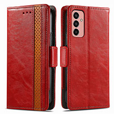 Funda de Cuero Cartera con Soporte Carcasa S02D para Samsung Galaxy F13 4G Rojo