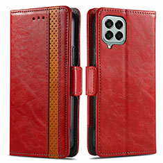 Funda de Cuero Cartera con Soporte Carcasa S02D para Samsung Galaxy M33 5G Rojo