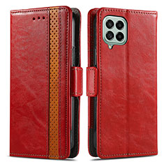 Funda de Cuero Cartera con Soporte Carcasa S02D para Samsung Galaxy M53 5G Rojo