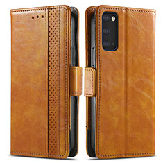 Funda de Cuero Cartera con Soporte Carcasa S02D para Samsung Galaxy S20 Plus 5G Marron Claro