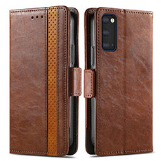 Funda de Cuero Cartera con Soporte Carcasa S02D para Samsung Galaxy S20 Plus Marron