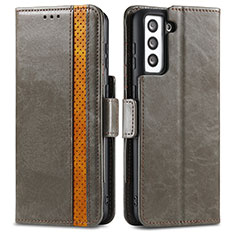 Funda de Cuero Cartera con Soporte Carcasa S02D para Samsung Galaxy S24 5G Gris