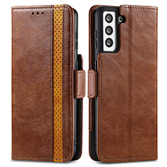 Funda de Cuero Cartera con Soporte Carcasa S02D para Samsung Galaxy S24 Plus 5G Marron