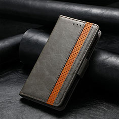 Funda de Cuero Cartera con Soporte Carcasa S02D para Samsung Galaxy S25 Ultra 5G Gris