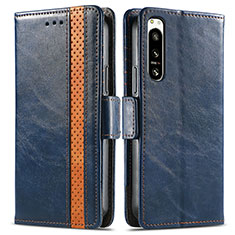 Funda de Cuero Cartera con Soporte Carcasa S02D para Sony Xperia 5 IV Azul