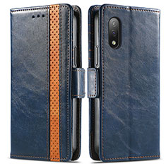 Funda de Cuero Cartera con Soporte Carcasa S02D para Sony Xperia Ace II SO-41B Azul