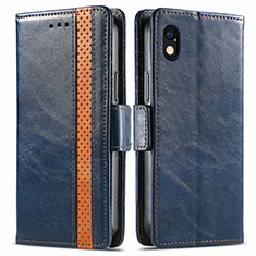 Funda de Cuero Cartera con Soporte Carcasa S02D para Sony Xperia Ace III Azul