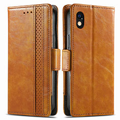 Funda de Cuero Cartera con Soporte Carcasa S02D para Sony Xperia Ace III SOG08 Marron Claro