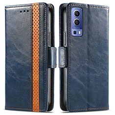 Funda de Cuero Cartera con Soporte Carcasa S02D para Vivo iQOO Z3 5G Azul