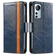 Funda de Cuero Cartera con Soporte Carcasa S02D para Xiaomi Mi 12S Pro 5G Azul